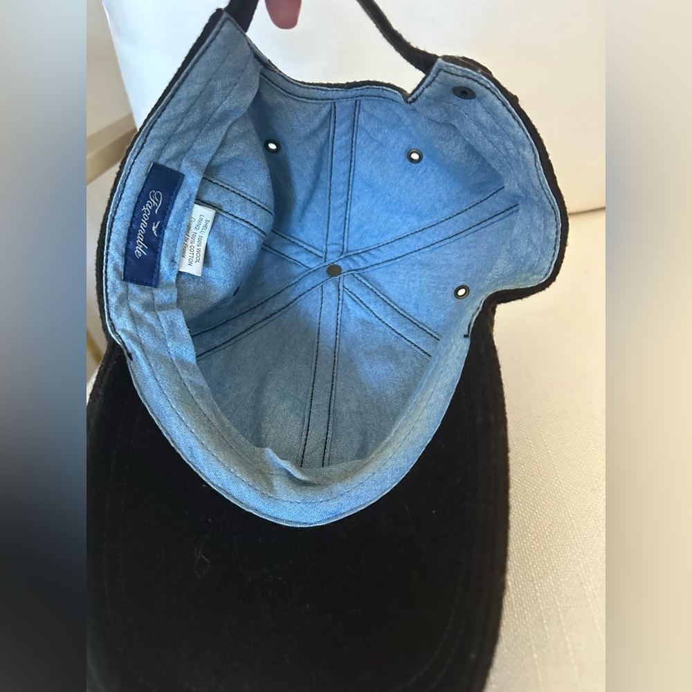 Facconable Wool Baseball Hat With Denim Cotton In… - image 4